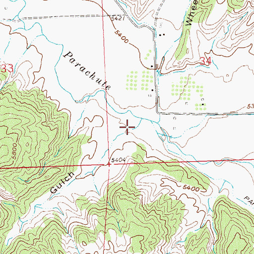 Topographic Map of Riley Gulch, CO