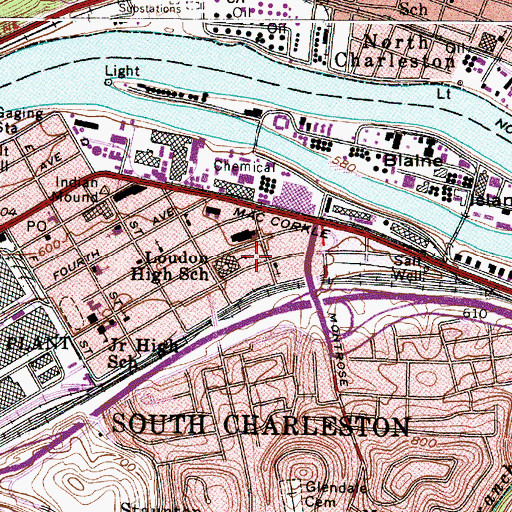 Topographic Map of Grace Church of the Nazarene, WV