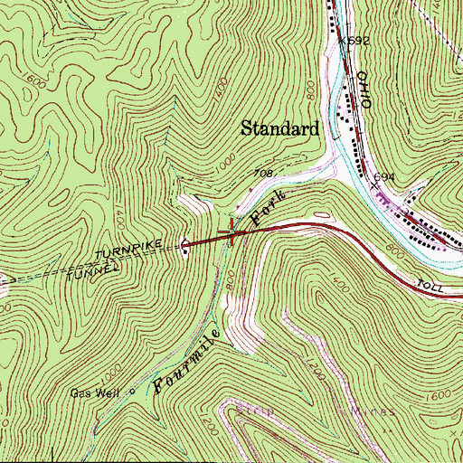 Topographic Map of Interchange 77, WV