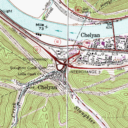 Topographic Map of Interchange 85, WV