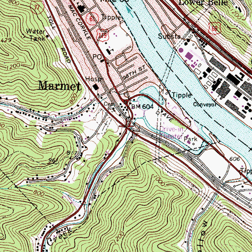 Topographic Map of Interchange 89, WV
