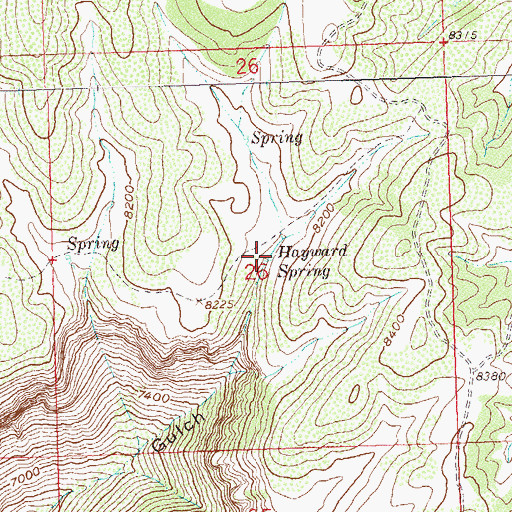 Topographic Map of Hayward Spring, CO