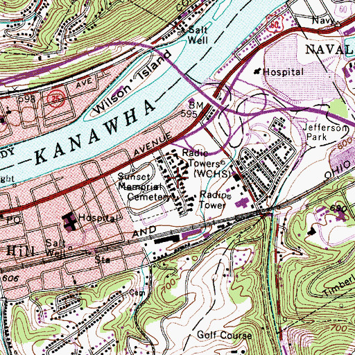 Topographic Map of Kenna Homes, WV