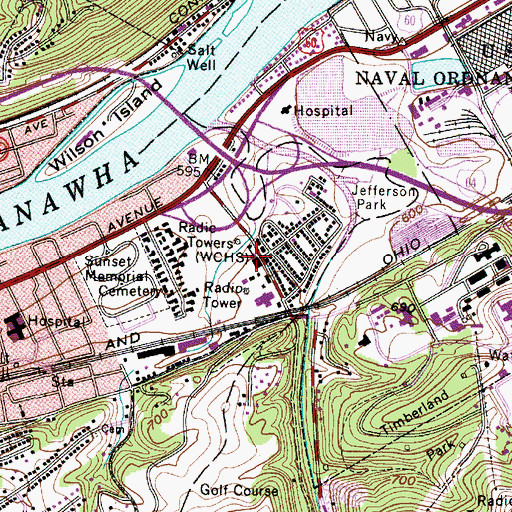 Topographic Map of Kyle Elementary School (historical), WV