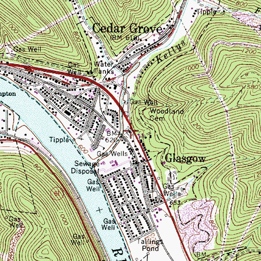 Topographic Map of Little Brick Church, WV