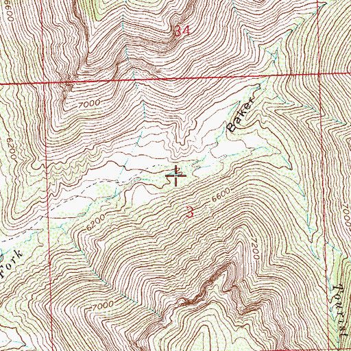Topographic Map of Tourist Run, CO