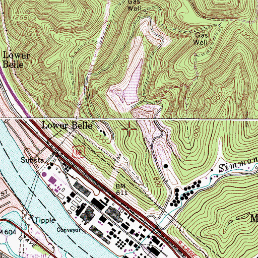 Topographic Map of Loudon District Junior High School (historical), WV