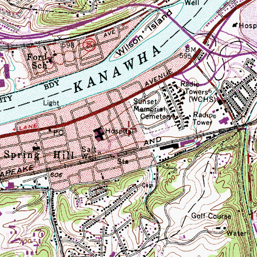 Topographic Map of Mount Zion Baptist Church, WV