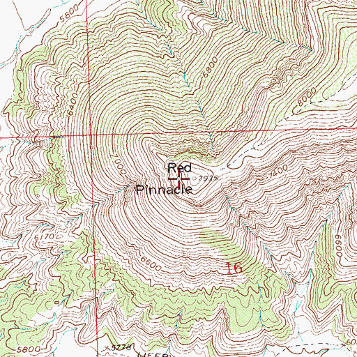 Topographic Map of Red Pinnacle, CO