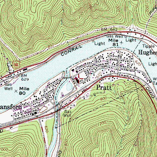 Topographic Map of Pratt Elementary School, WV