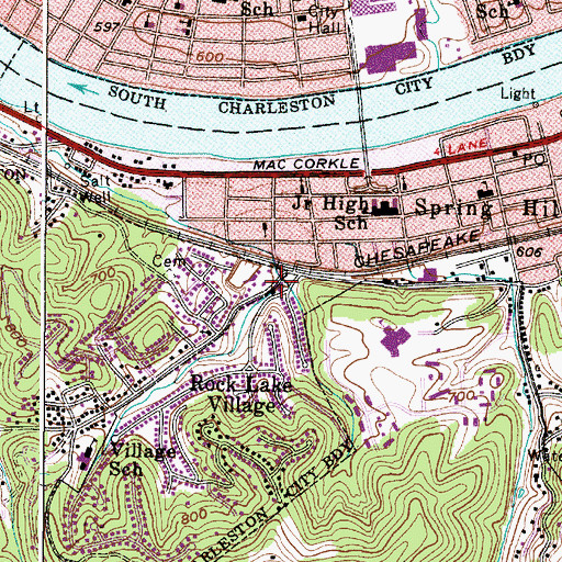 Topographic Map of Rock Lake Presbyterian Church, WV