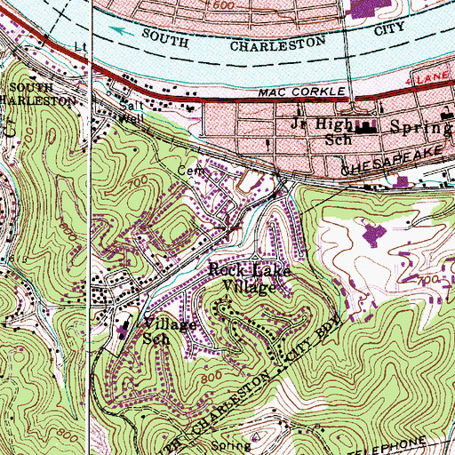 Topographic Map of Saint Lukes Methodist Church, WV