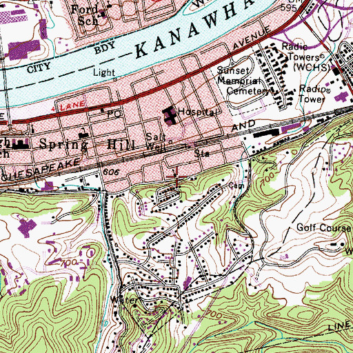 Topographic Map of Saint Paul United Methodist Church, WV