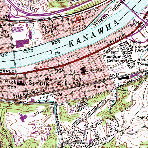 Topographic Map of Spring Hill Baptist Church, WV