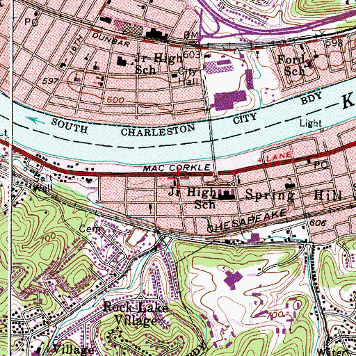 Topographic Map of Spring Hill Church of Christ, WV