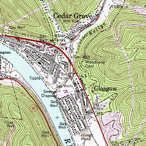 Topographic Map of Virginias Chapel Slave Cemetery, WV