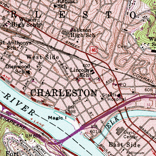 Topographic Map of Boyd Memorial Church in Christ, WV