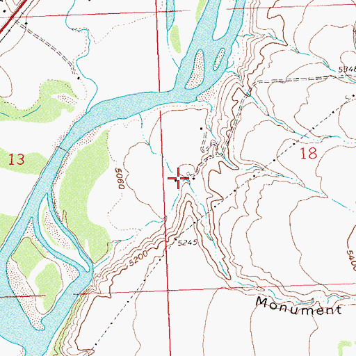 Topographic Map of Monument Gulch, CO