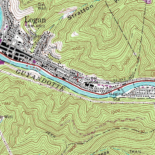 Topographic Map of Bnai El Synagogue, WV