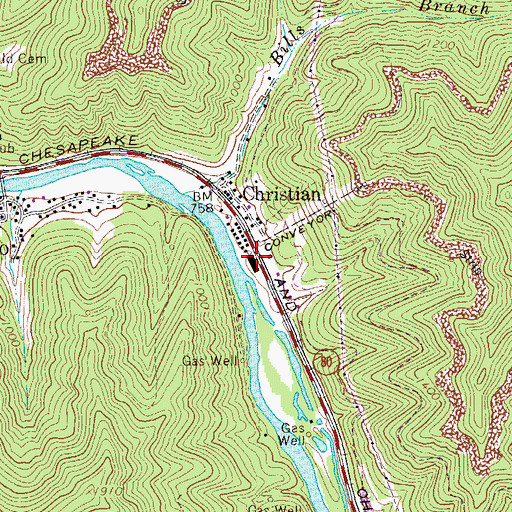 Topographic Map of Christian Elementary School (historical), WV