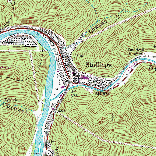 Topographic Map of Church of Christ, WV