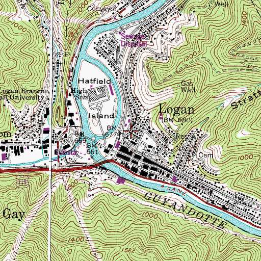 Topographic Map of Church of the Nazarene, WV