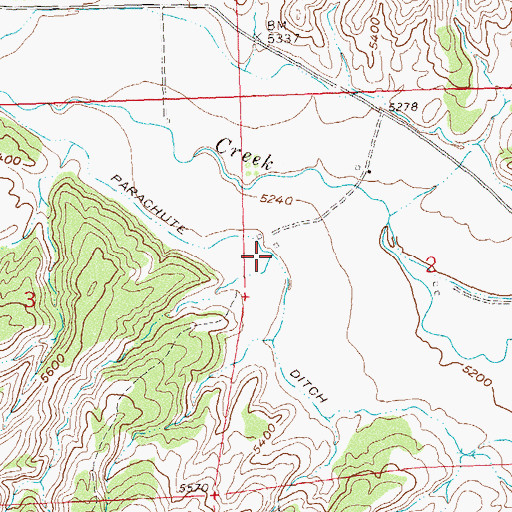 Topographic Map of Parachute Ditch, CO