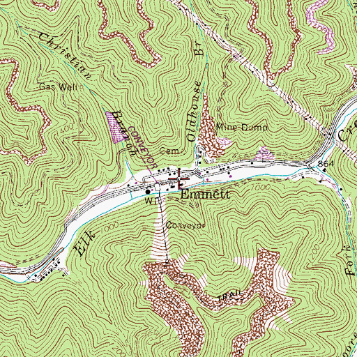 Topographic Map of Emmett Post Office, WV