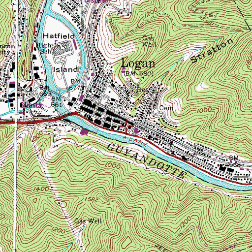 Topographic Map of First Christian Church, WV
