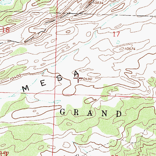 Topographic Map of Battlement Mesa, CO