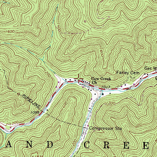 Topographic Map of Oilville, WV