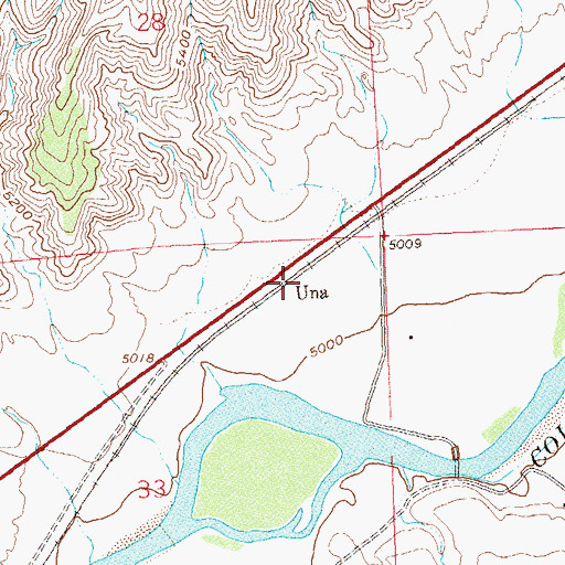 Topographic Map of Una, CO