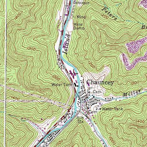 Topographic Map of Omar Elementary School, WV