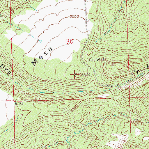 Topographic Map of High Mesa, CO