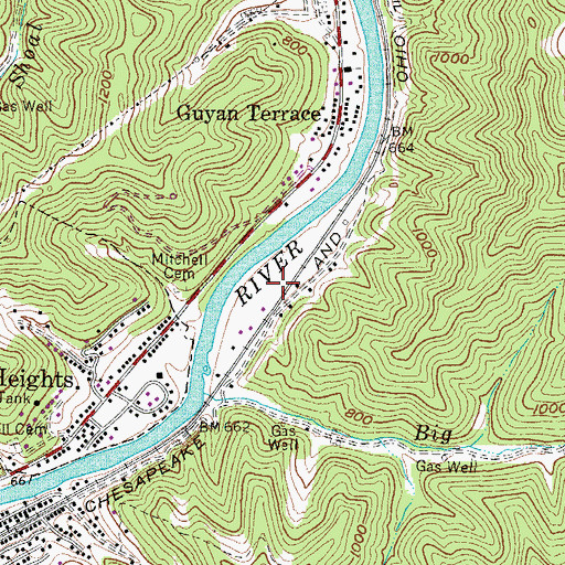 Topographic Map of Ralumco, WV
