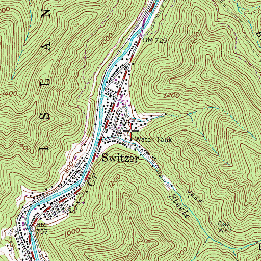 Topographic Map of Steele Cemetery, WV