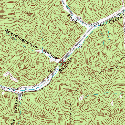 Topographic Map of Stonecoal Branch, WV