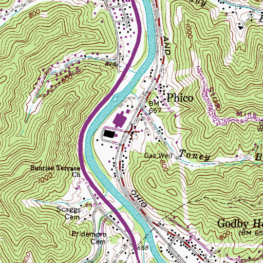 Topographic Map of Truthway Assembly of God Church, WV
