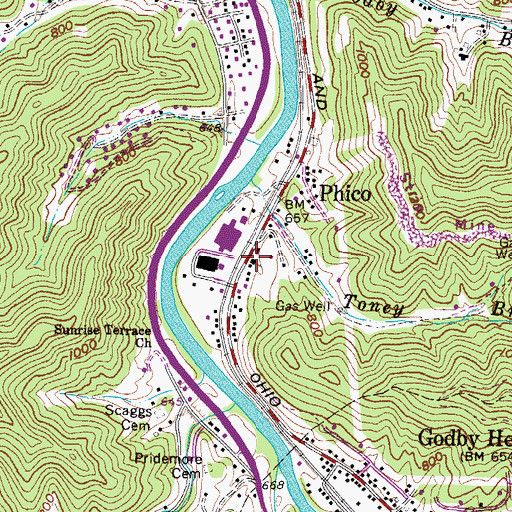 Topographic Map of Truthway Christian Academy, WV