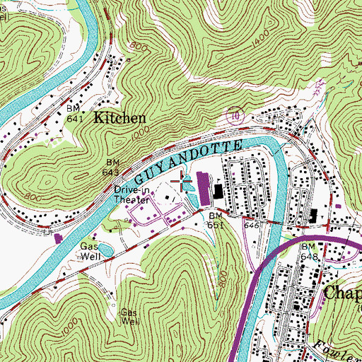 Topographic Map of Chapmanville Regional High School, WV