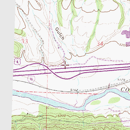 Topographic Map of Cottonwood Gulch, CO