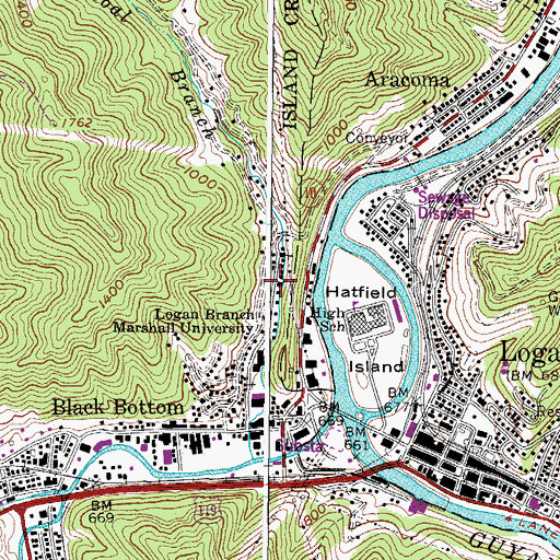 Topographic Map of Deskin Addition, WV