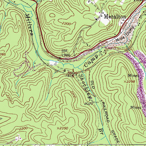 Topographic Map of Baylor (historical), WV