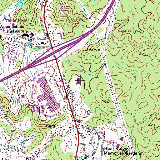 Topographic Map of Bradley Elementary School, WV