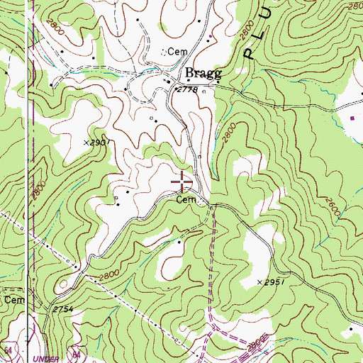 Topographic Map of Bragg School (historical), WV