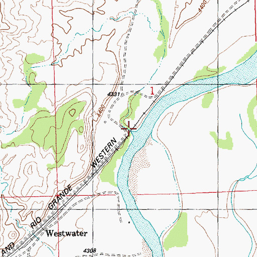 Topographic Map of Bitter Creek, UT