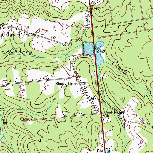 Topographic Map of Cherry Creek, WV