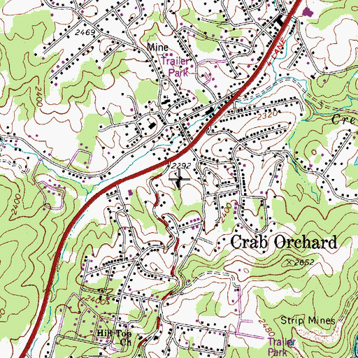 Topographic Map of Crab Orchard Elementary School, WV