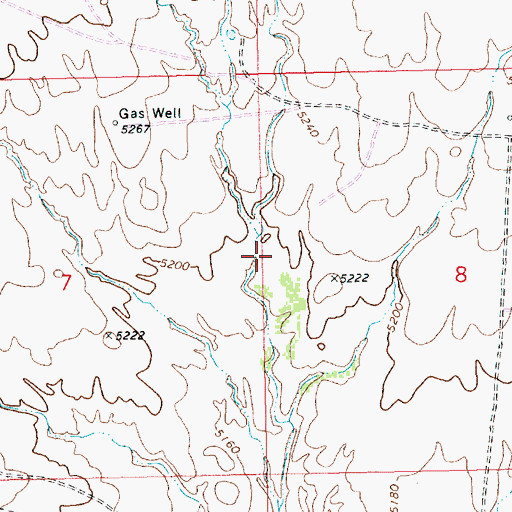 Topographic Map of Bar X Gas Field, UT