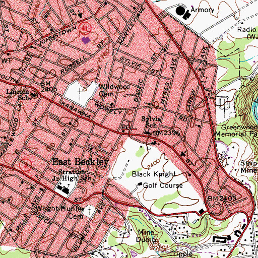 Topographic Map of East Beckley Post Office, WV